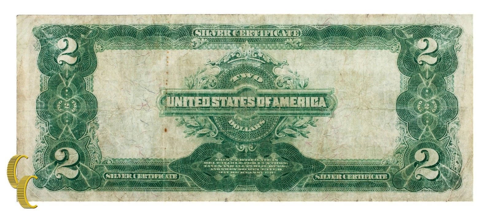 Series 1899 $2 Silver Certificate Large Size Note (Fine+, F+ Condition)