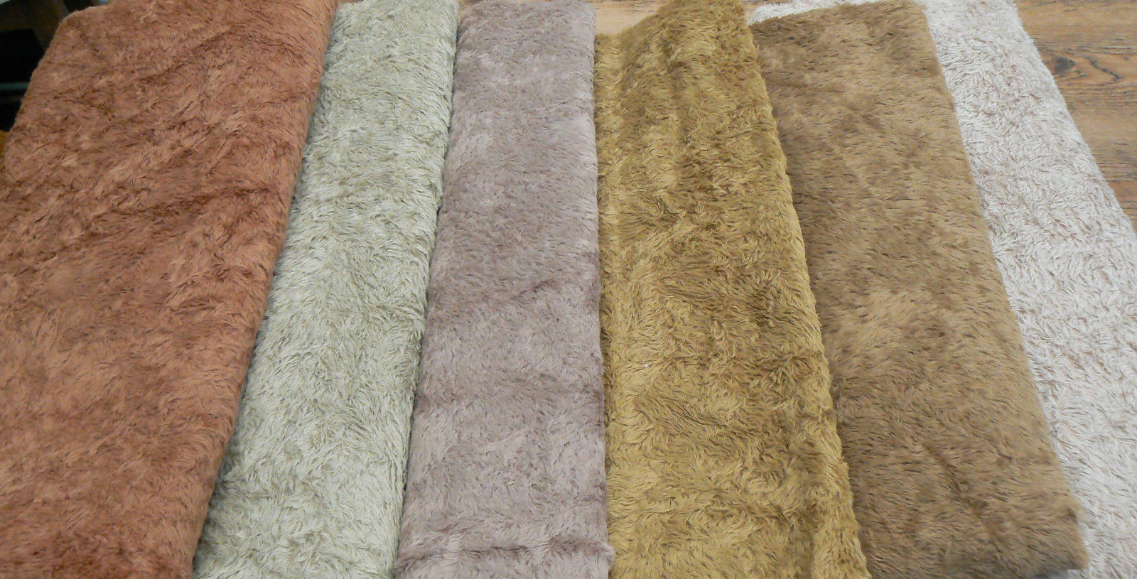 1/8 Metre Antique Style Viscose ,Cafe Latte, (Third From Left)