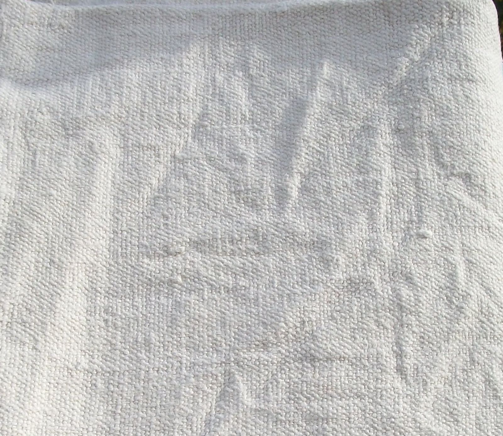 Antique French 1880 Fabric Pure Chanvre Hemp Woven Linen Material Oatmeal