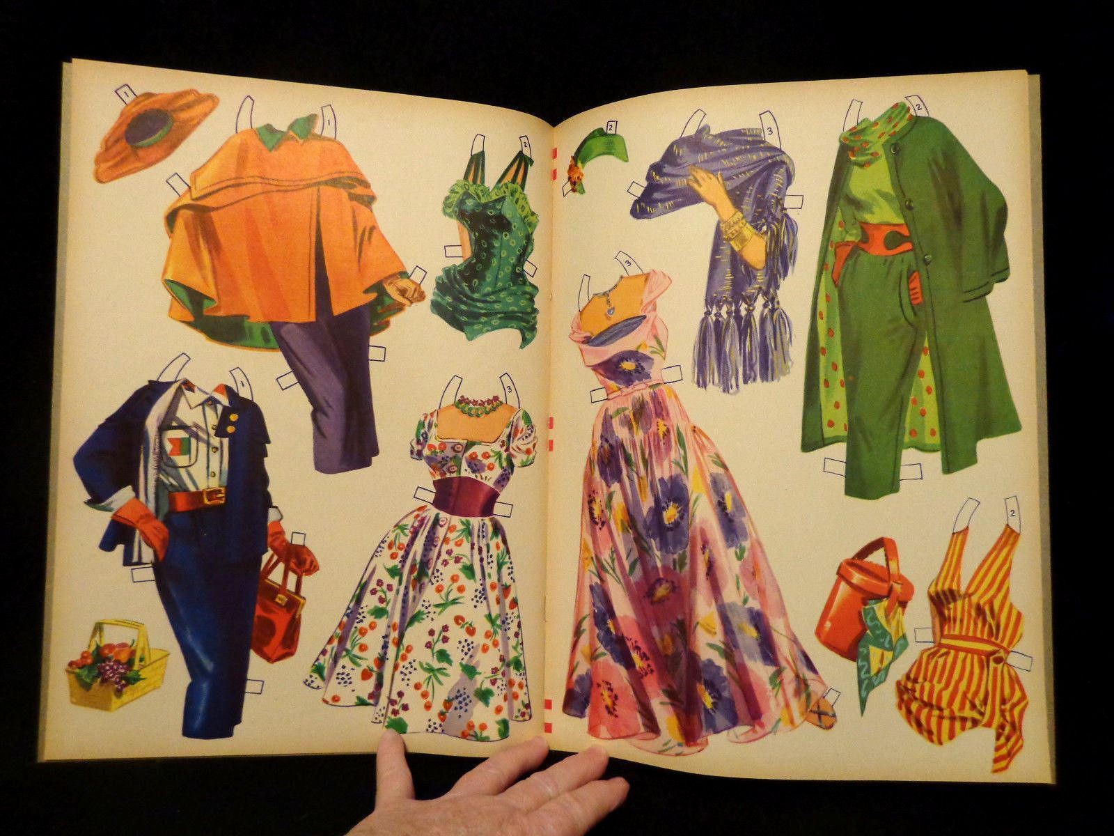 Vintage Piper Laurie Uncut Paper Dolls  Look Thru Book Merrill 1953  Almost Mint