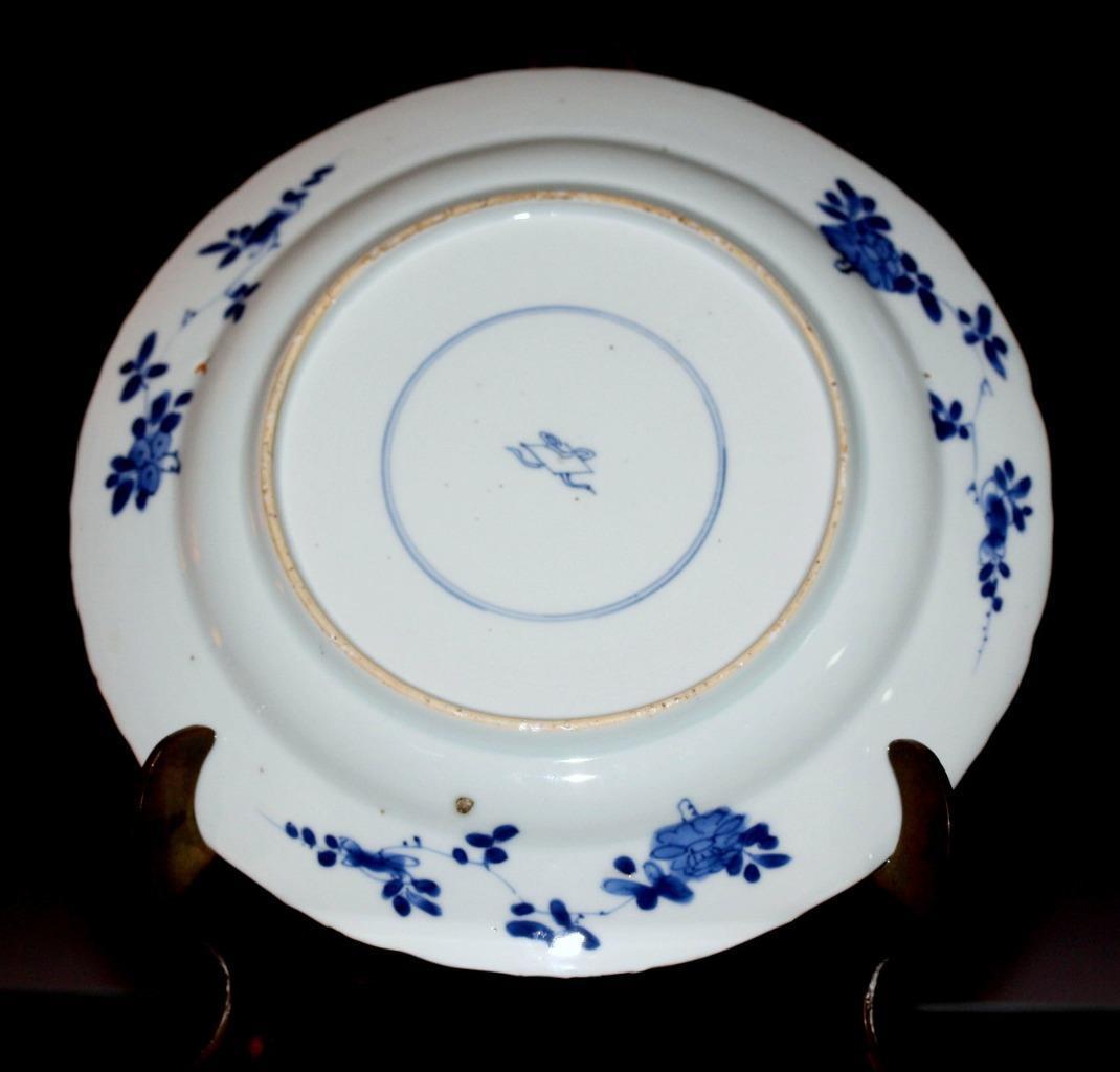 CHINESE ANTIQUE  BLUE AND WHITE PORCELAIN PLATE,19TH C