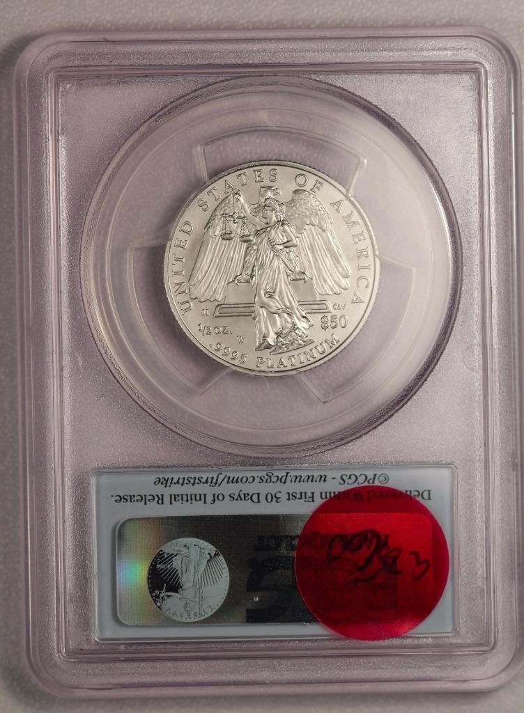 2008-W $50 Platinum American Eagle PCGS MS70 First Strike (Super Low Mintage)