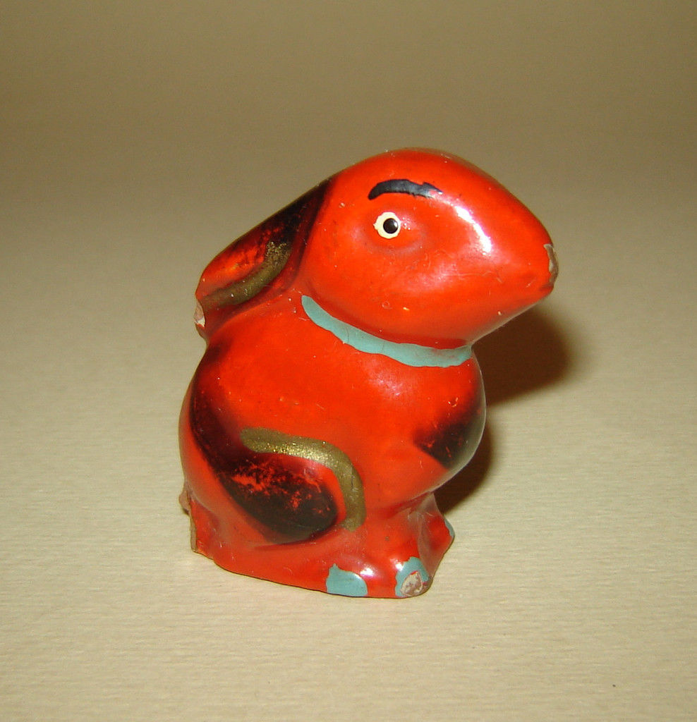 Unique ANTIQUE OLD Vintage  POTTERY CERAMIC WHISTLE FIGURINE Rabbit Hare