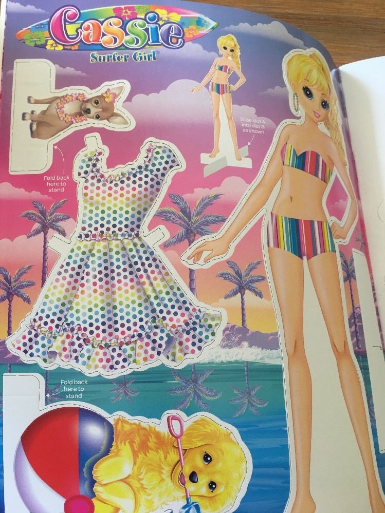 Lisa Frank Dress Up Casey & Tatey Over 275 Stickers Activity Book Paper Dolls