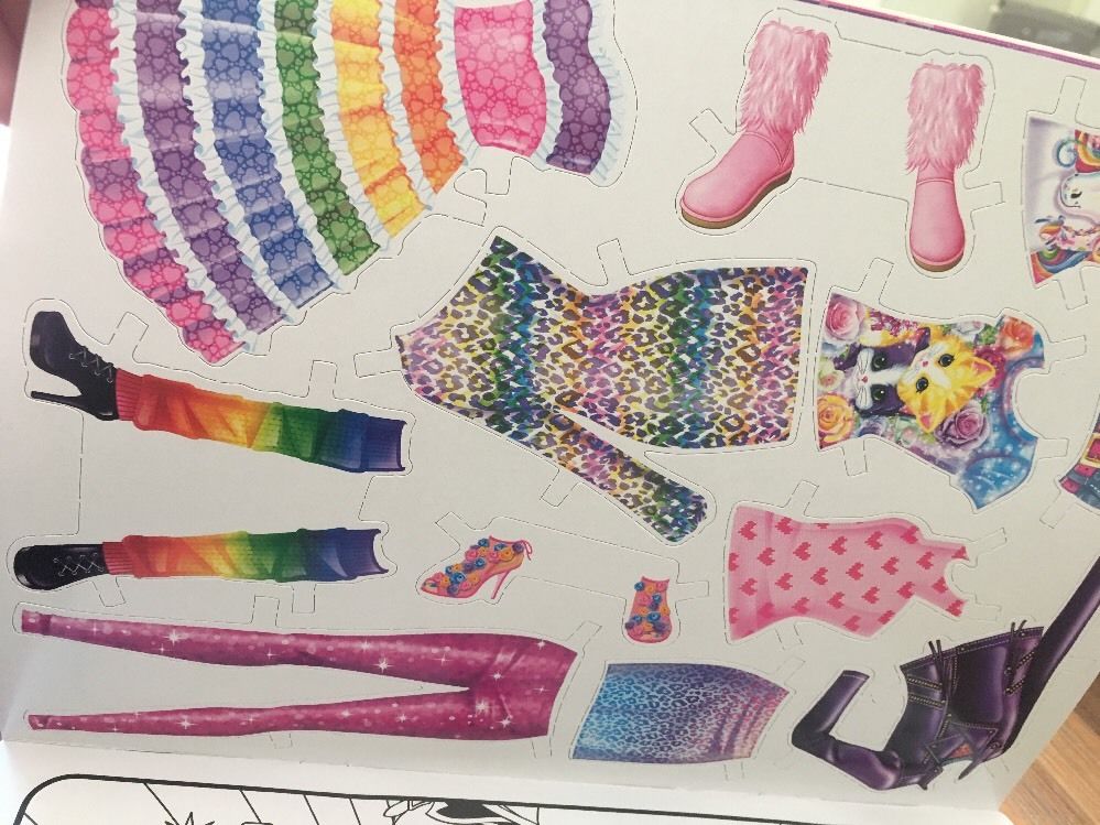 Lisa Frank Dress Up Casey & Tatey Over 275 Stickers Activity Book Paper Dolls