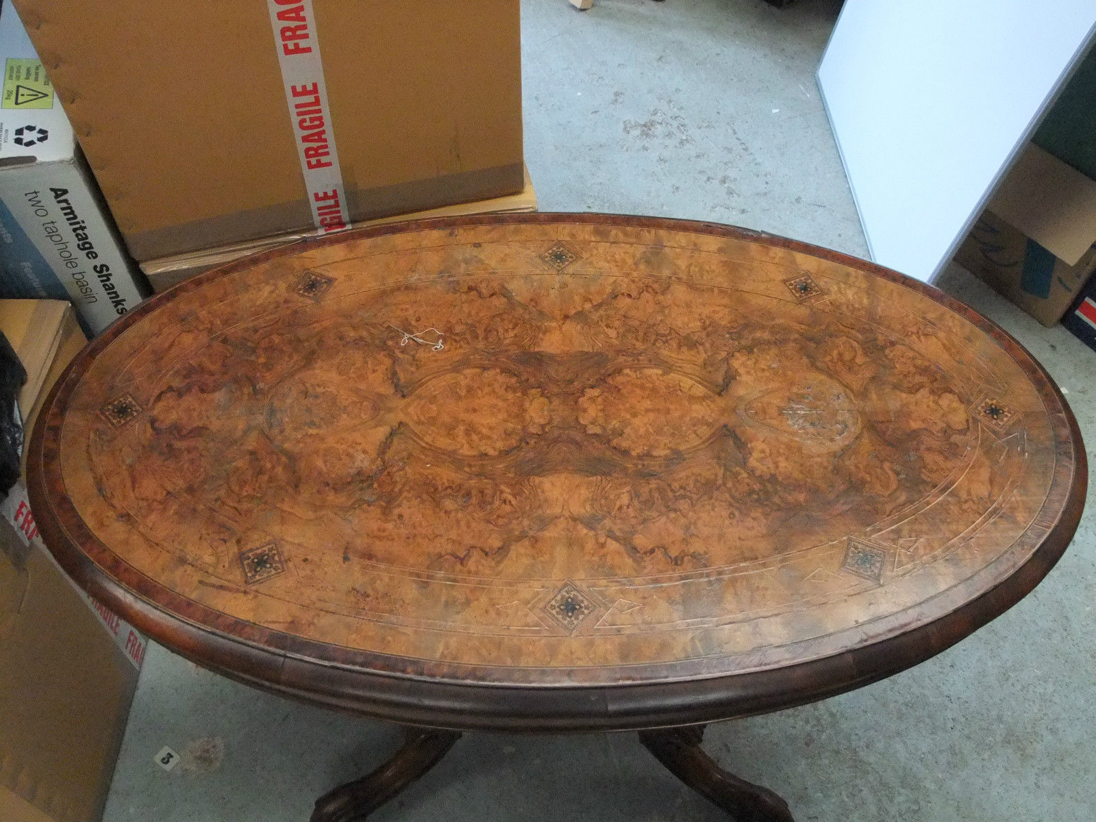 Fabulous Early Victorian Walnut Looe Table c.1850 [4401]