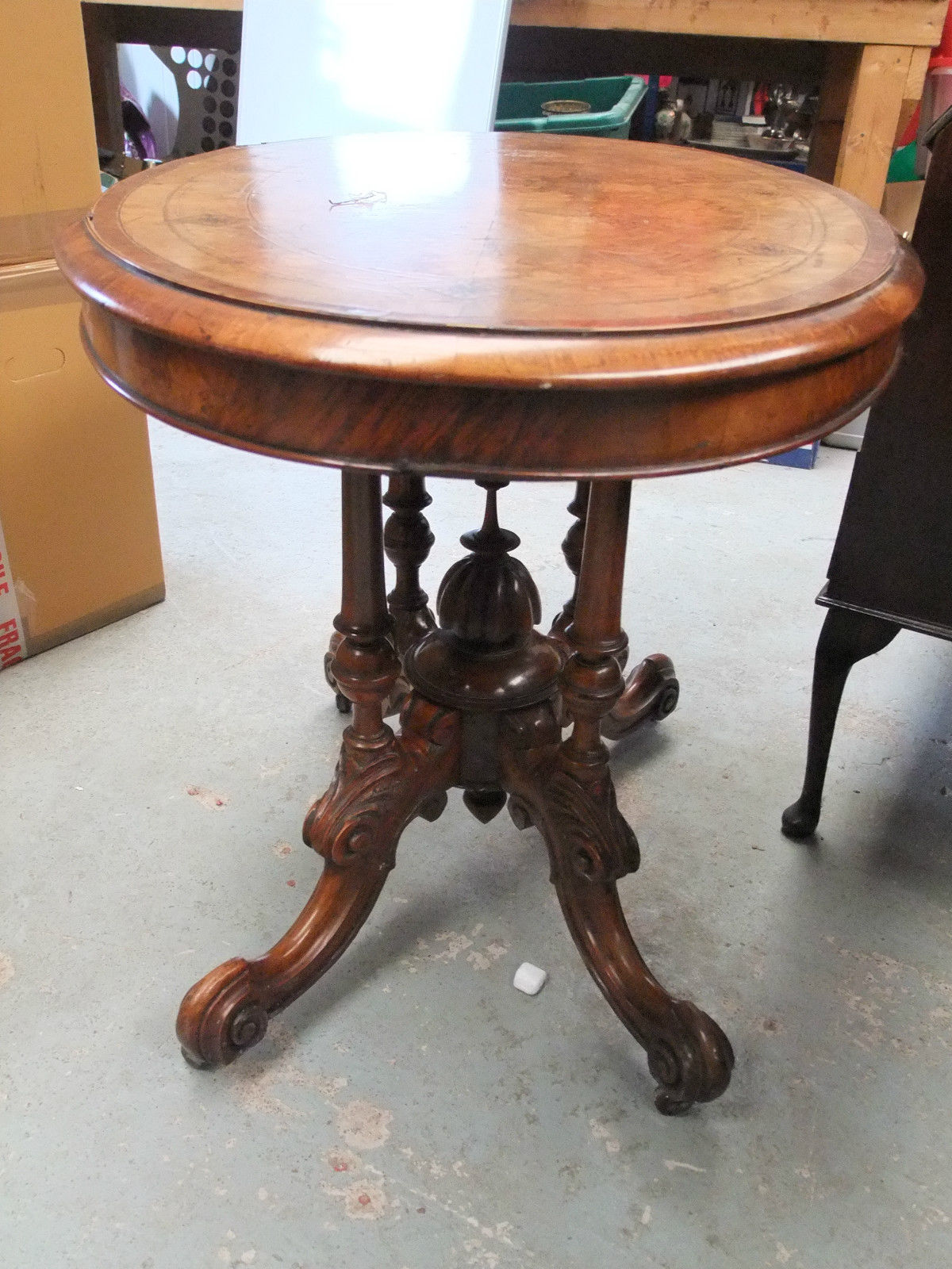 Fabulous Early Victorian Walnut Looe Table c.1850 [4401]