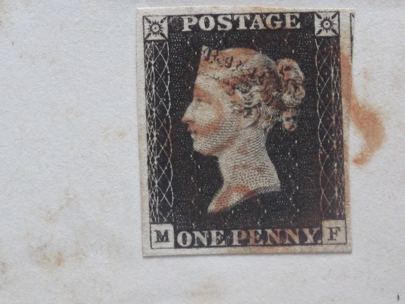 Lot #2938 Victoria 1840 1d Black Red Maltese Cross 4 Margins Plate 3 Used SG2