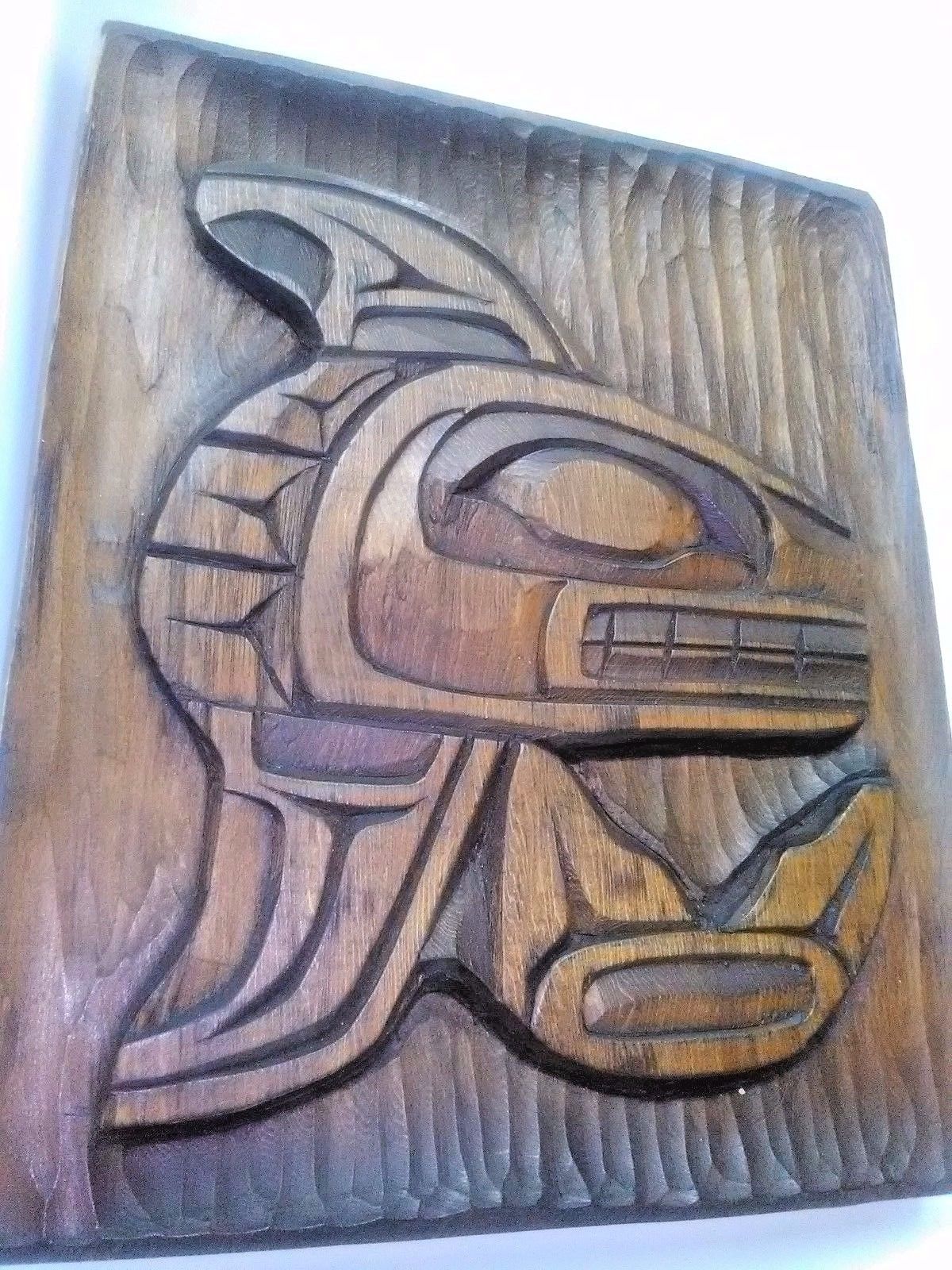 Signed Carving, "Killer Whale" by Nishgg Tribe-Wolf Clan