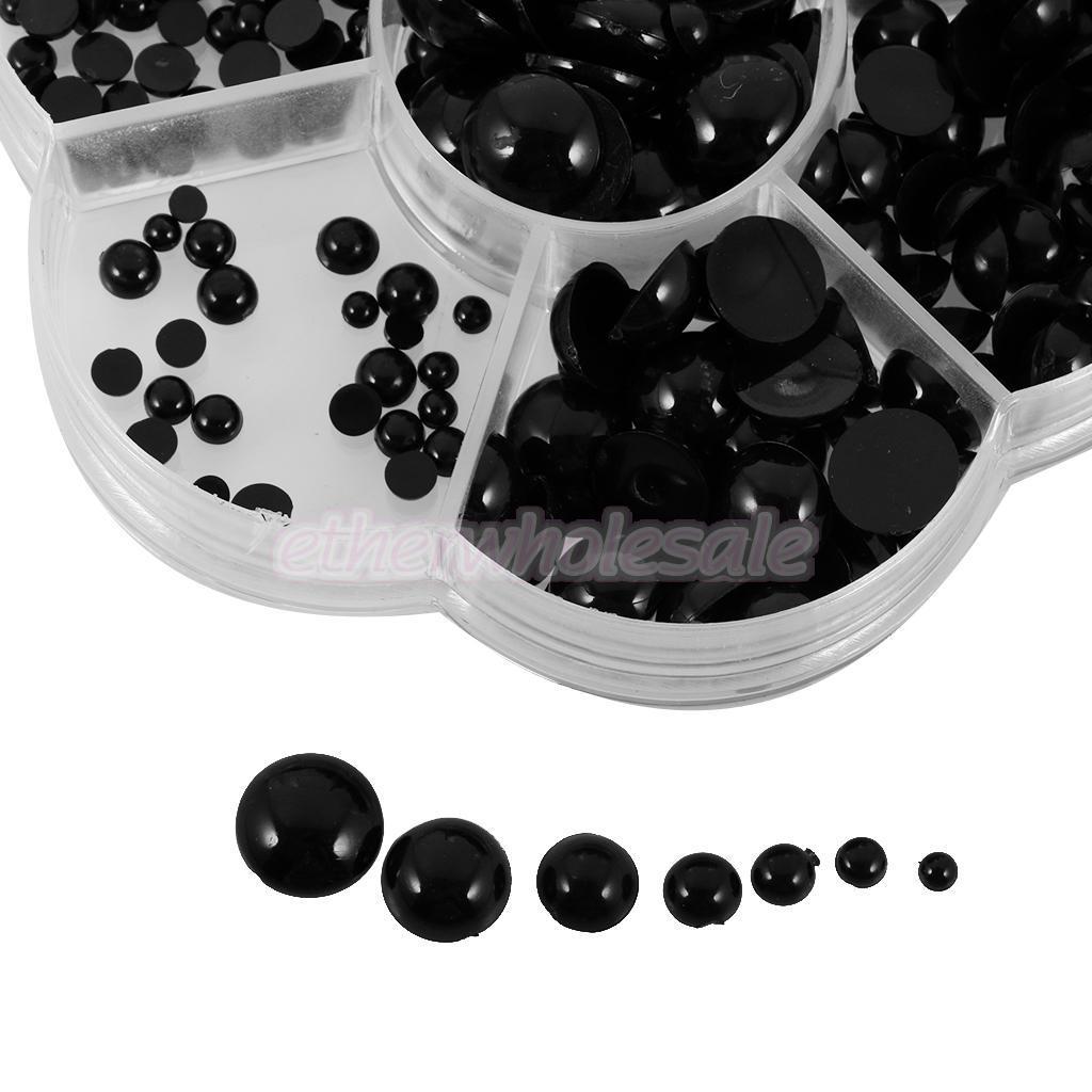 510pcs Noir Yeux de Sécurité Plastique Accs Pour Poupées Peluche Ours 3-12mm