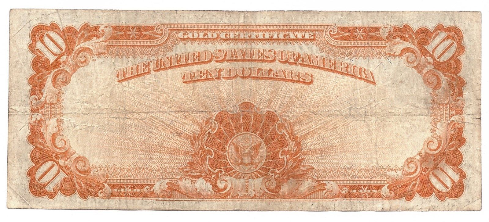 1922 United States Ten Gold Certificate Large Note $10 Dollars USA      6332