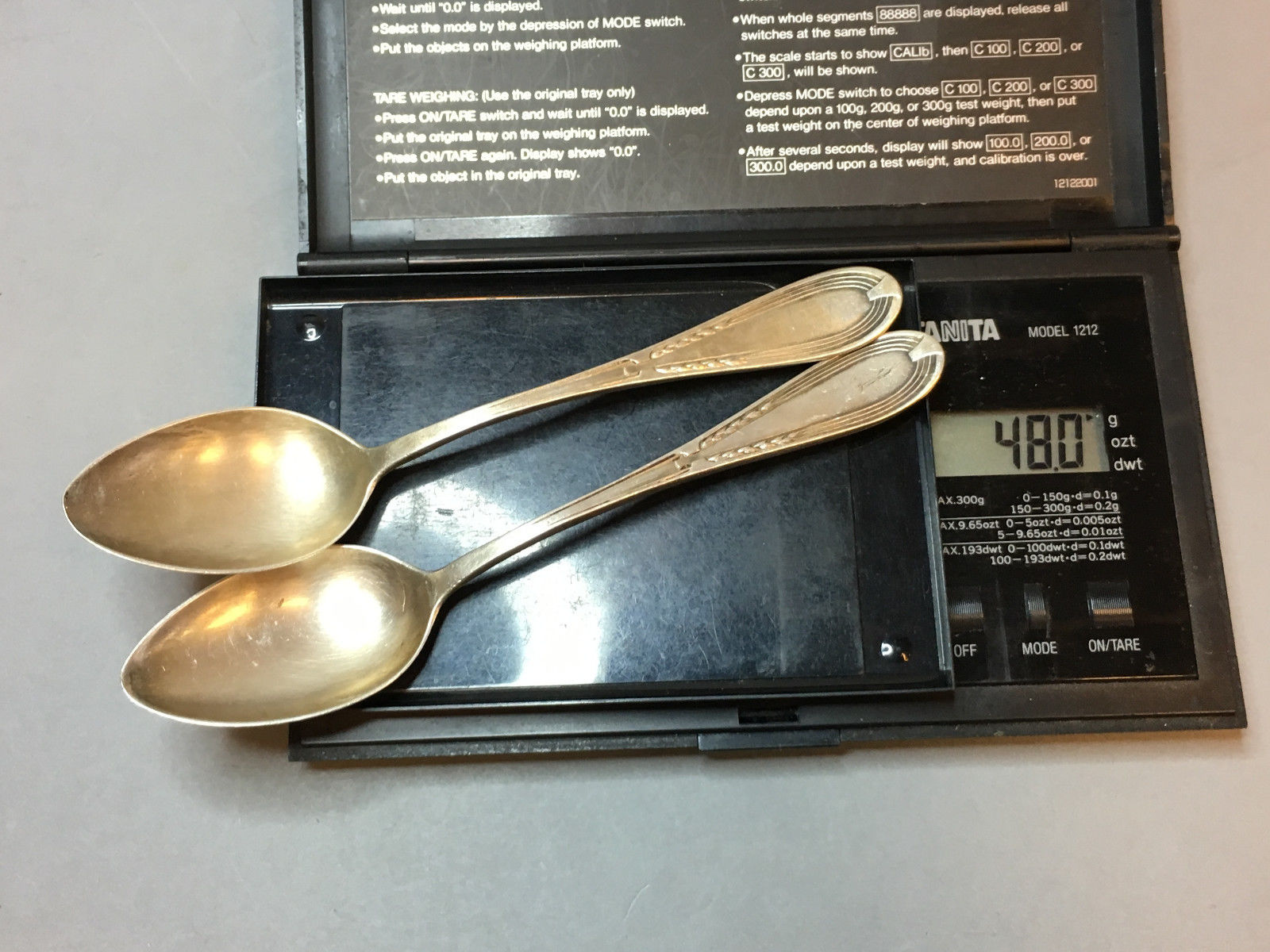 LOT OF 2 VINTAGE ANTIQUE RUSSIAN 875 STERLING SILVER TEA SPOONS