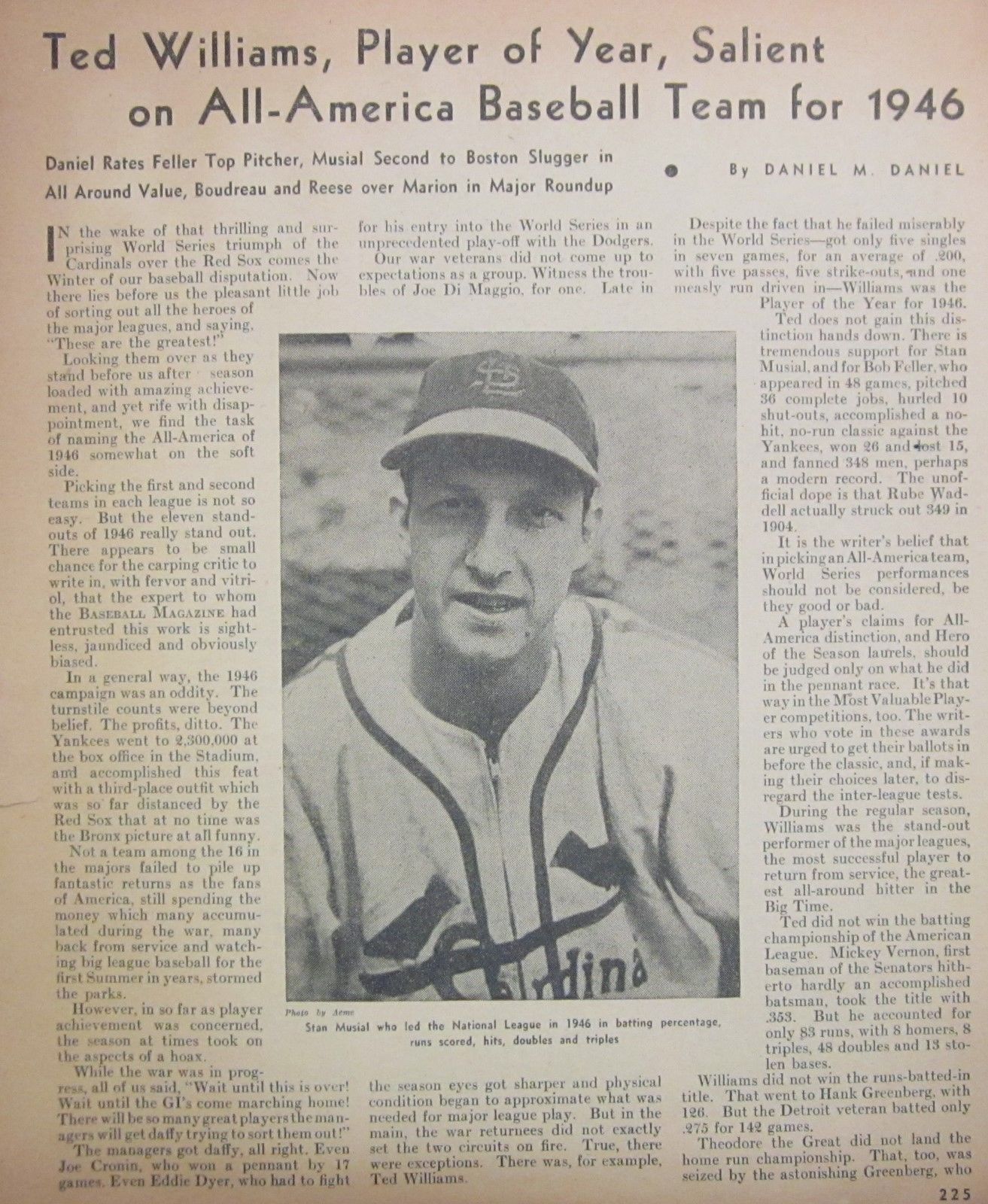 1946 December Baseball Magazine St. Louis Cardinals World Series cover