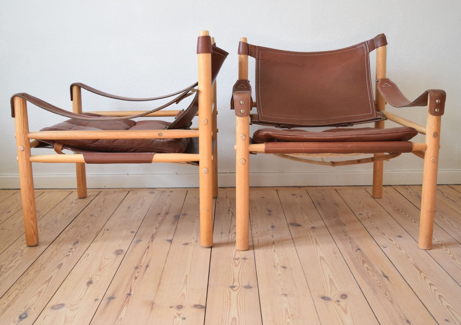 Pair Of Mid-Century Swedish Arne Norell Sirocco Safari Chairs. 1970's