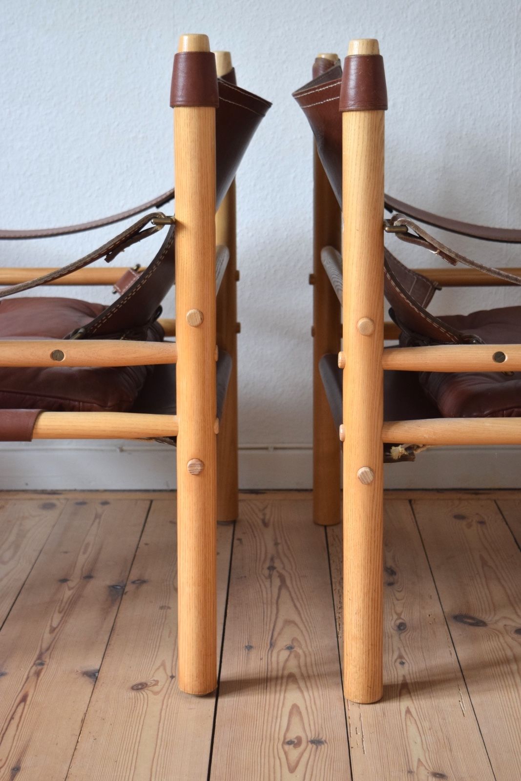 Pair Of Mid-Century Swedish Arne Norell Sirocco Safari Chairs. 1970's