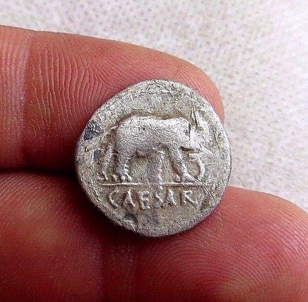 Julius Caesar, 49-48 BC. AR Denarius." Elephant"