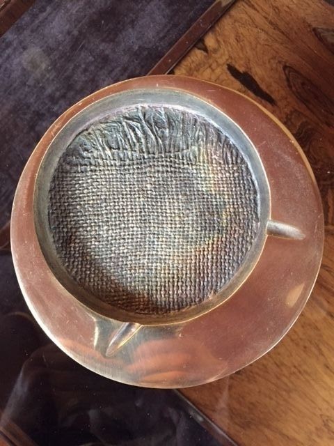 Vintage Modernist Italian 1960s 1970s Bronze Brass Dish Bowl Ashtray