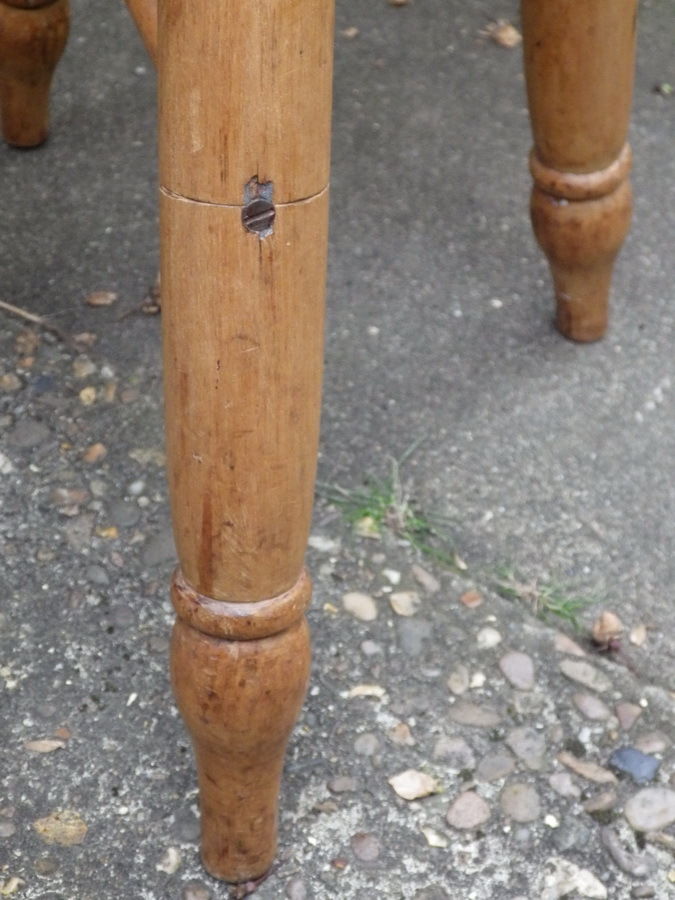 ANTIQUE Victorian 19th Century Ash & Elm KITCHEN STOOL