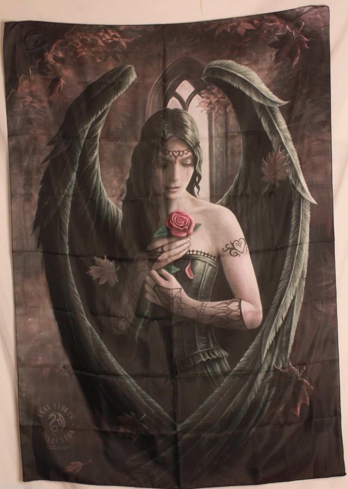 ANNE STOKES Angel Rose Cloth Poster Flag Fabric Textile Tapestry Wall Banner-New