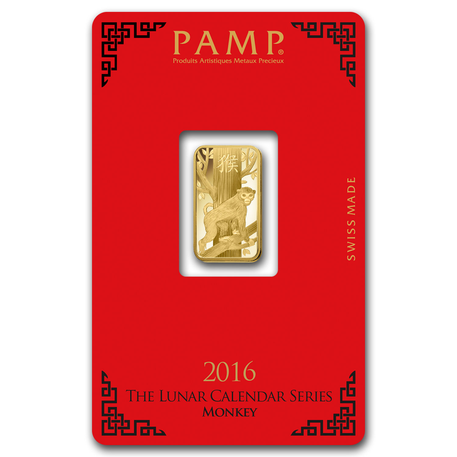 5 gram Gold Bar - PAMP Suisse Year of the Monkey (In Assay) - SKU #92808