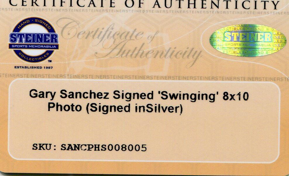 Gary Sanchez signed autographed 8x10 photo NY Yankees Steiner coa autograph MLB