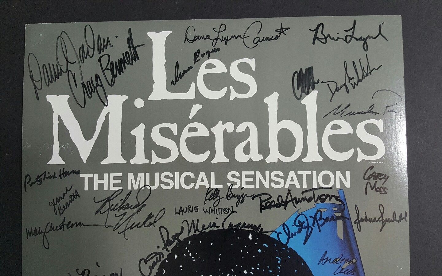 LES MISERABLES Poster Cast Signed Poster - Marius Company Broadway Tour