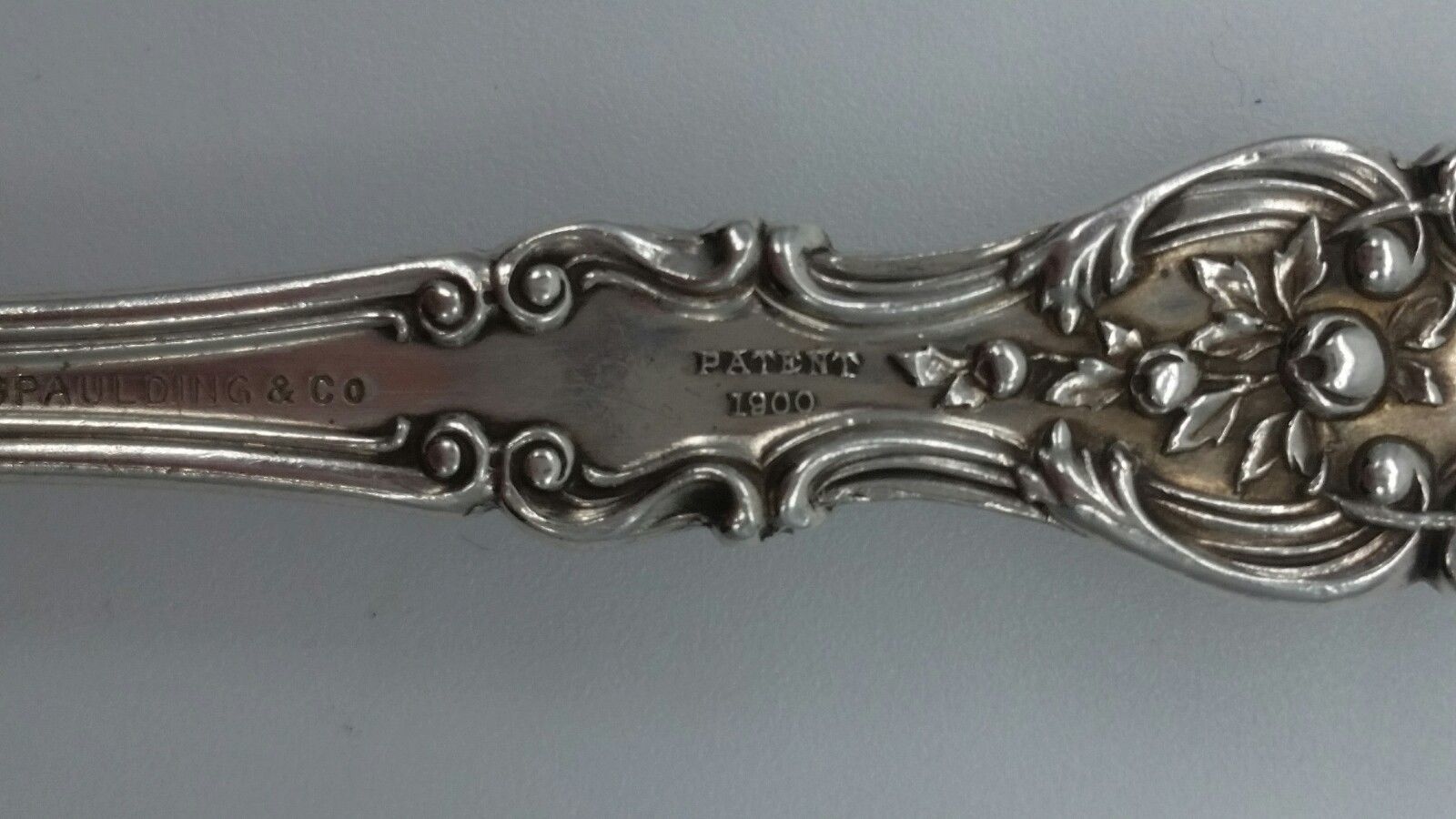 Antique Gorham Sterling Silver Old Baronial Pattern Spaulding & co set of Spoons