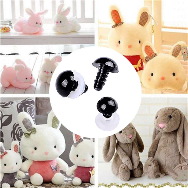 100pcs Black Plastic Safety Eyes for Teddy Bear Doll Making Soft Toys Craft DIY