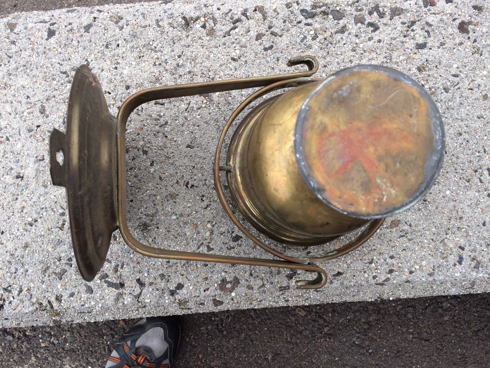 Antique Brass Marine Ships Lamp Gimbal Lamp / Lantern Kerosene Oil