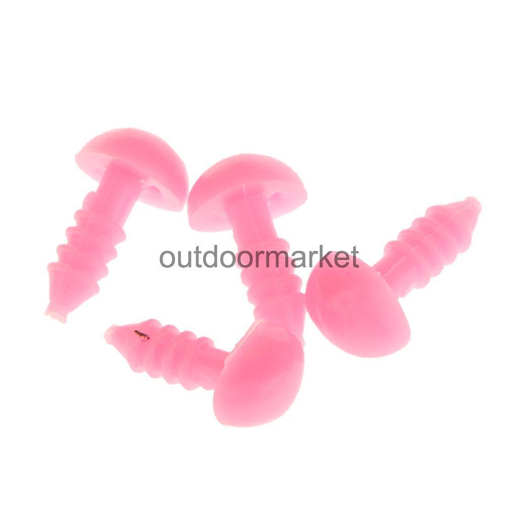 100Pcs Plastic DIY Safety Craft Doll Triangle Nose Bear DIY Doll Nose Pink