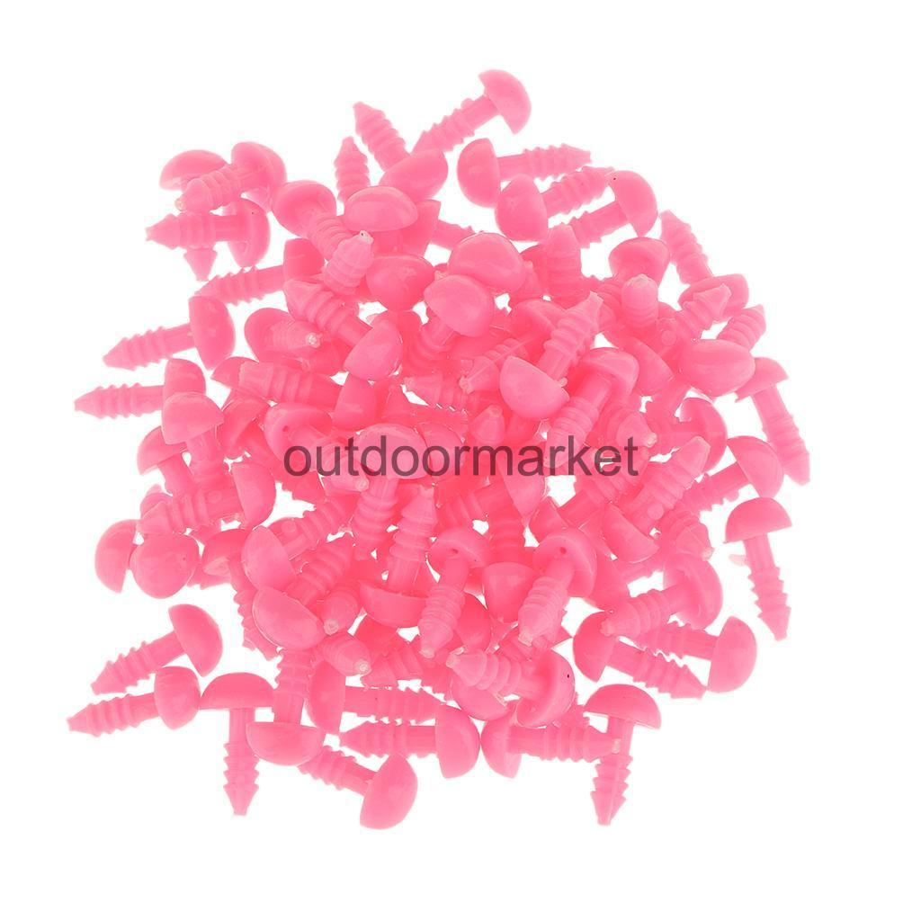 100Pcs Plastic DIY Safety Craft Doll Triangle Nose Bear DIY Doll Nose Pink