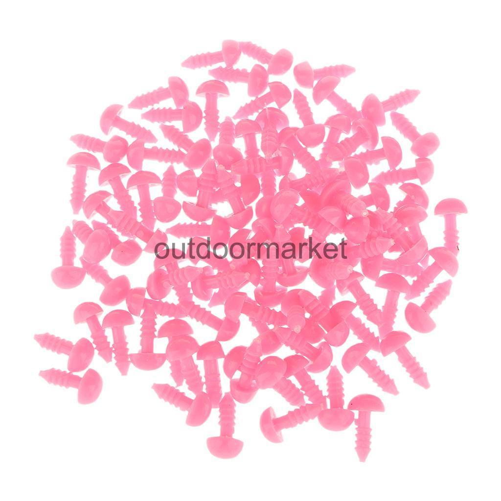 100Pcs Plastic DIY Safety Craft Doll Triangle Nose Bear DIY Doll Nose Pink