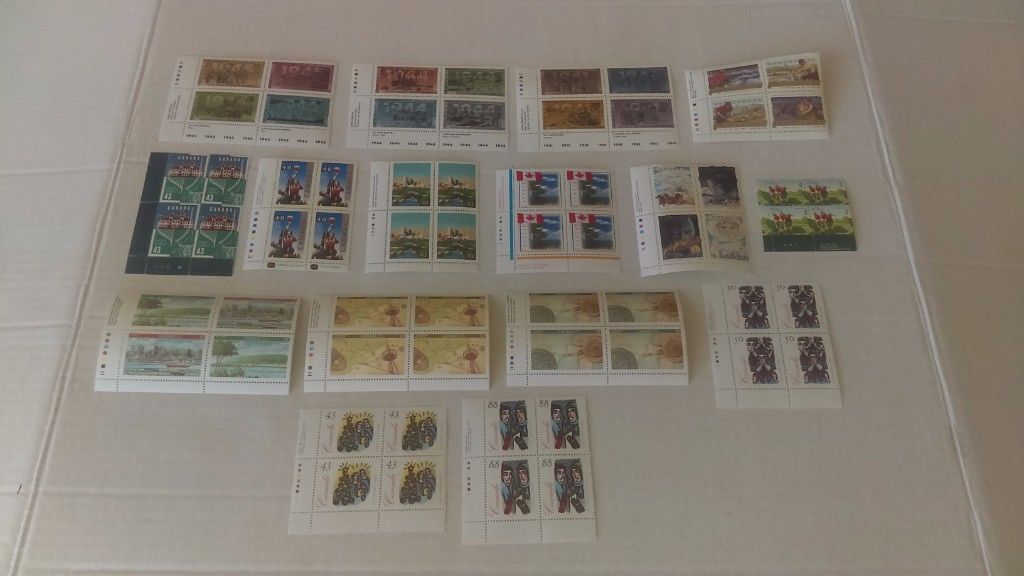 Canada Stamps Mint Unused Plate Blocks Booklets $95.12 Face Value