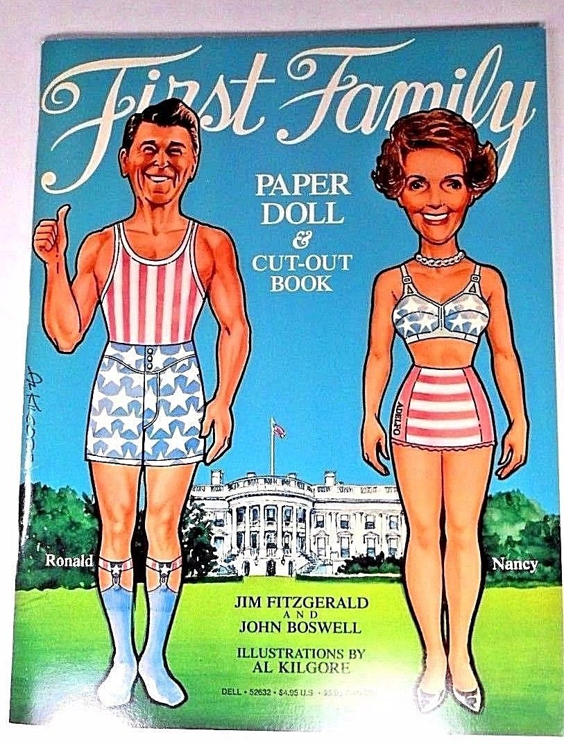 Paper Doll Book First Family 1981 Ronald Nancy Reagan Uncut Vintage