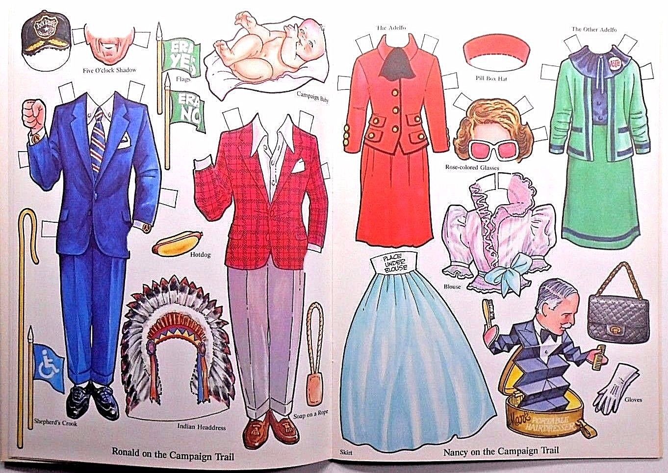 Paper Doll Book First Family 1981 Ronald Nancy Reagan Uncut Vintage