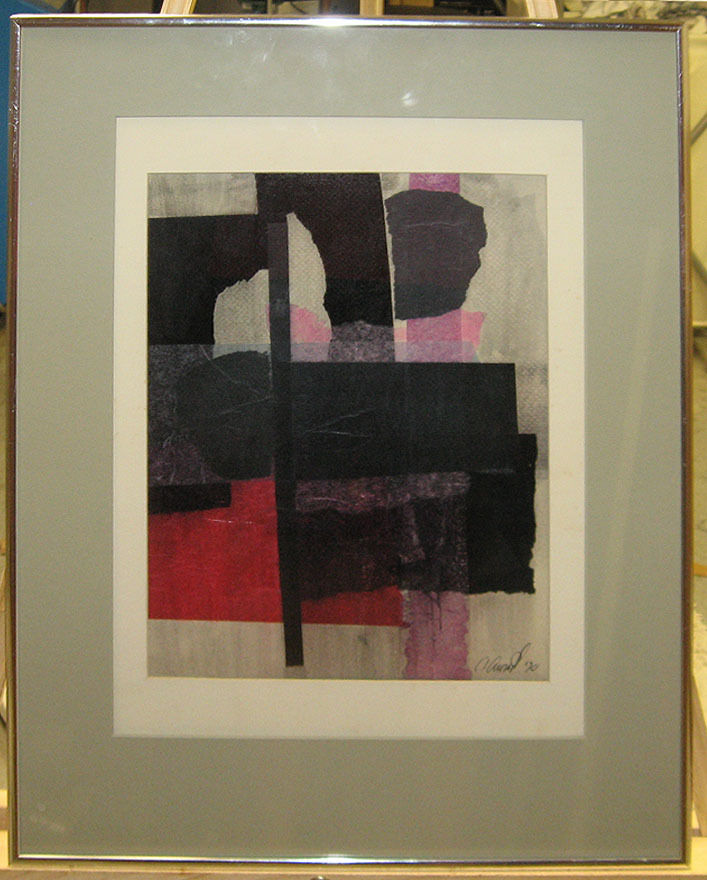 Constantine Arvanites '70 Abstract Collage Listed Boston Rockport Artist