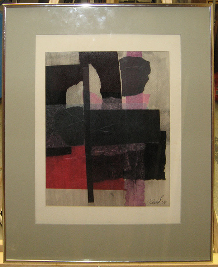 Constantine Arvanites '70 Abstract Collage Listed Boston Rockport Artist