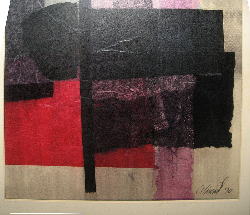 Constantine Arvanites '70 Abstract Collage Listed Boston Rockport Artist