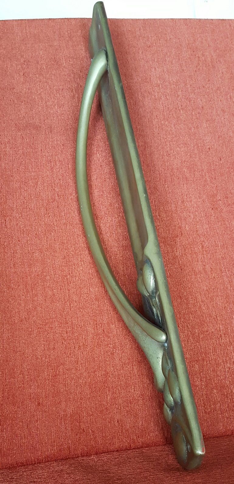 Art Nouveau solid brass door handle 19" x 3"