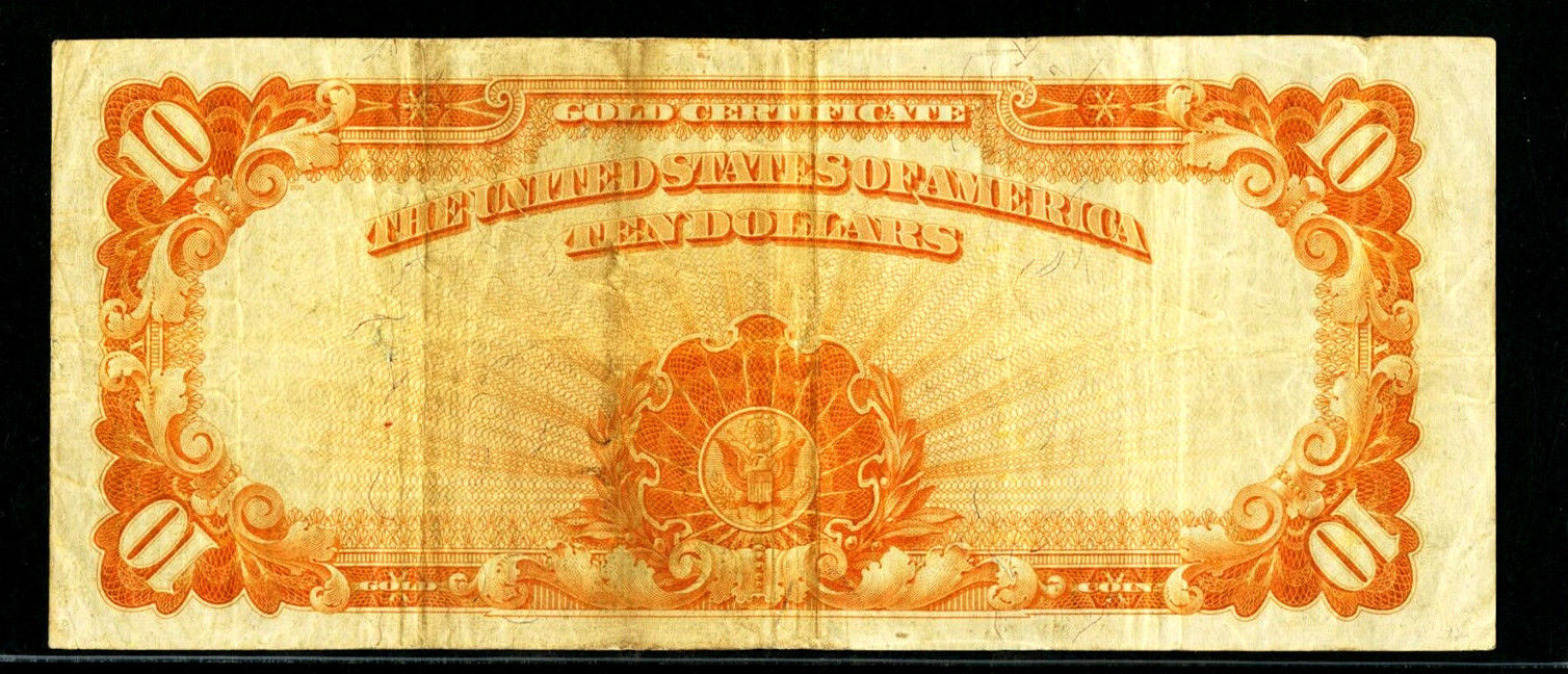 1922 $10 Gold Certificate Fr. 1173 PCGS Very Fine 20 BRIGHT ORANGE/YELLOW