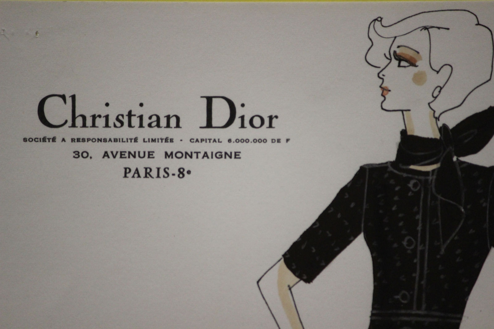 "Fab Christian Dior Paris No.32. Couture Framed Fashion Plate"