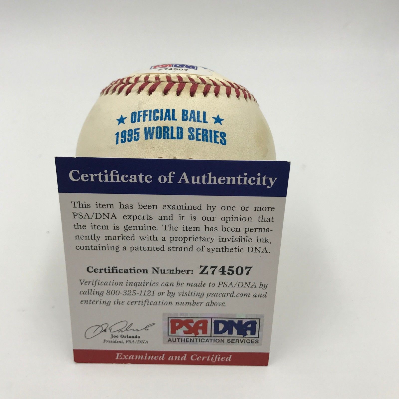 Greg Maddux Signed Autographed 1995 World Series Baseball PSA DNA COA #Z74507