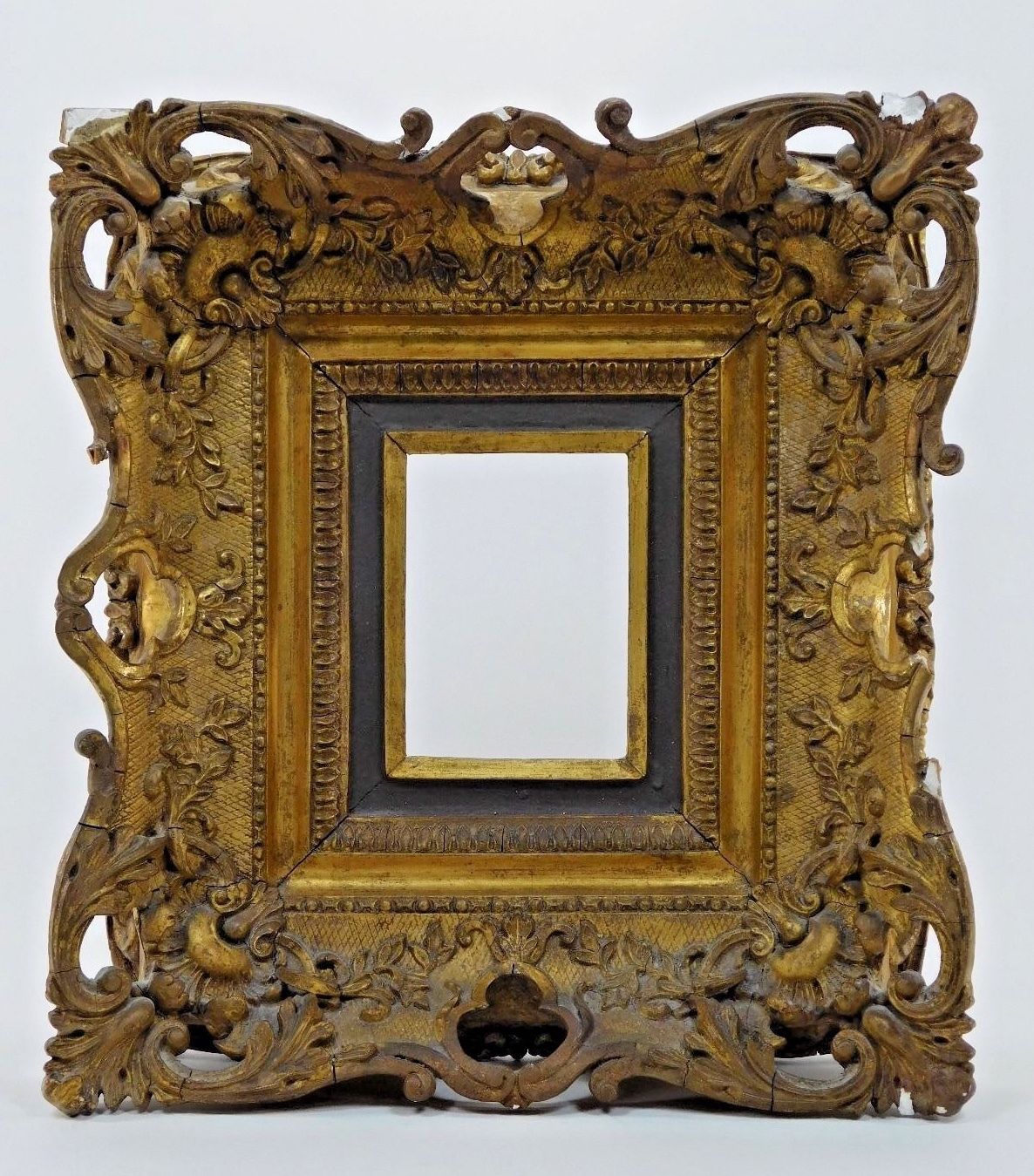 Antique Vintage Gold Gilt Ornate Gesso Carved Frame Rococo Victorian Wooden AVGG