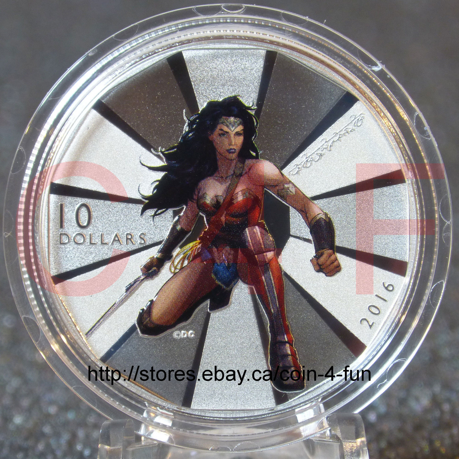 2016 Canada BATMAN v SUPERMAN Dawn of Justice™ Wonder Woman $10 Pure Silver Coin