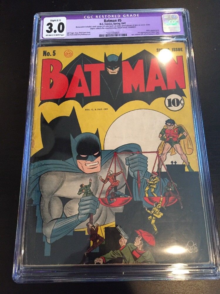 Batman #5 CgC 3.0 (R) 1941 DC Comics