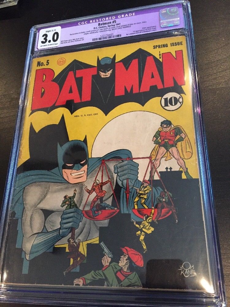 Batman #5 CgC 3.0 (R) 1941 DC Comics