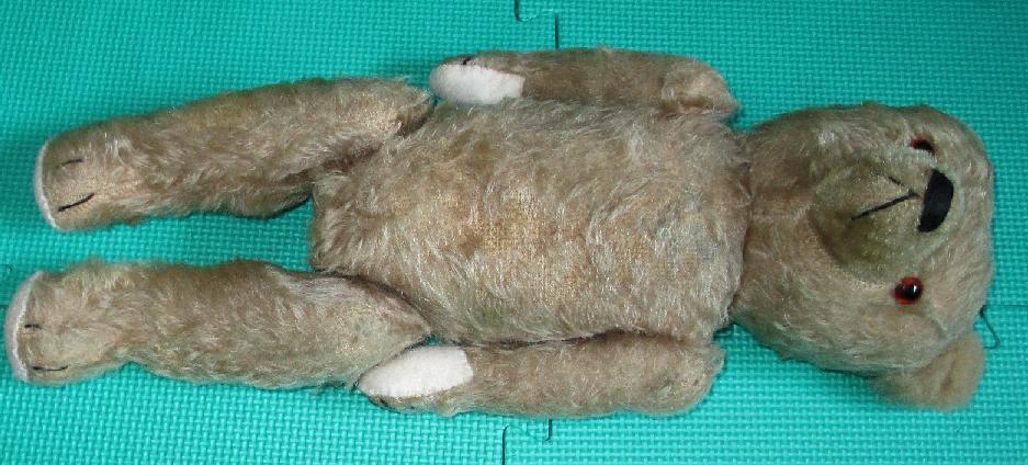 Antique  Straw Stuffed Jointed Teddy Bear crying box broken