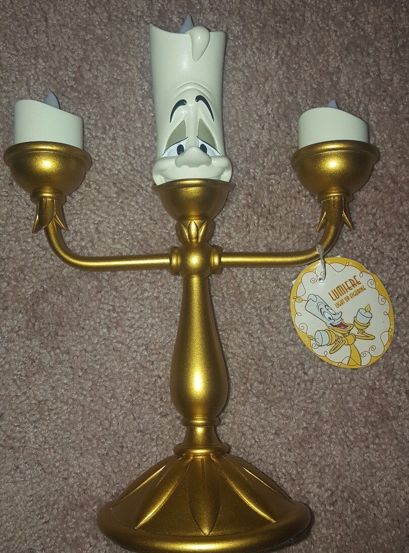 DISNEY PARK LUMIERE Light-Up Figure Lamp LED BEAUTY AND THE BEAST New With Tags