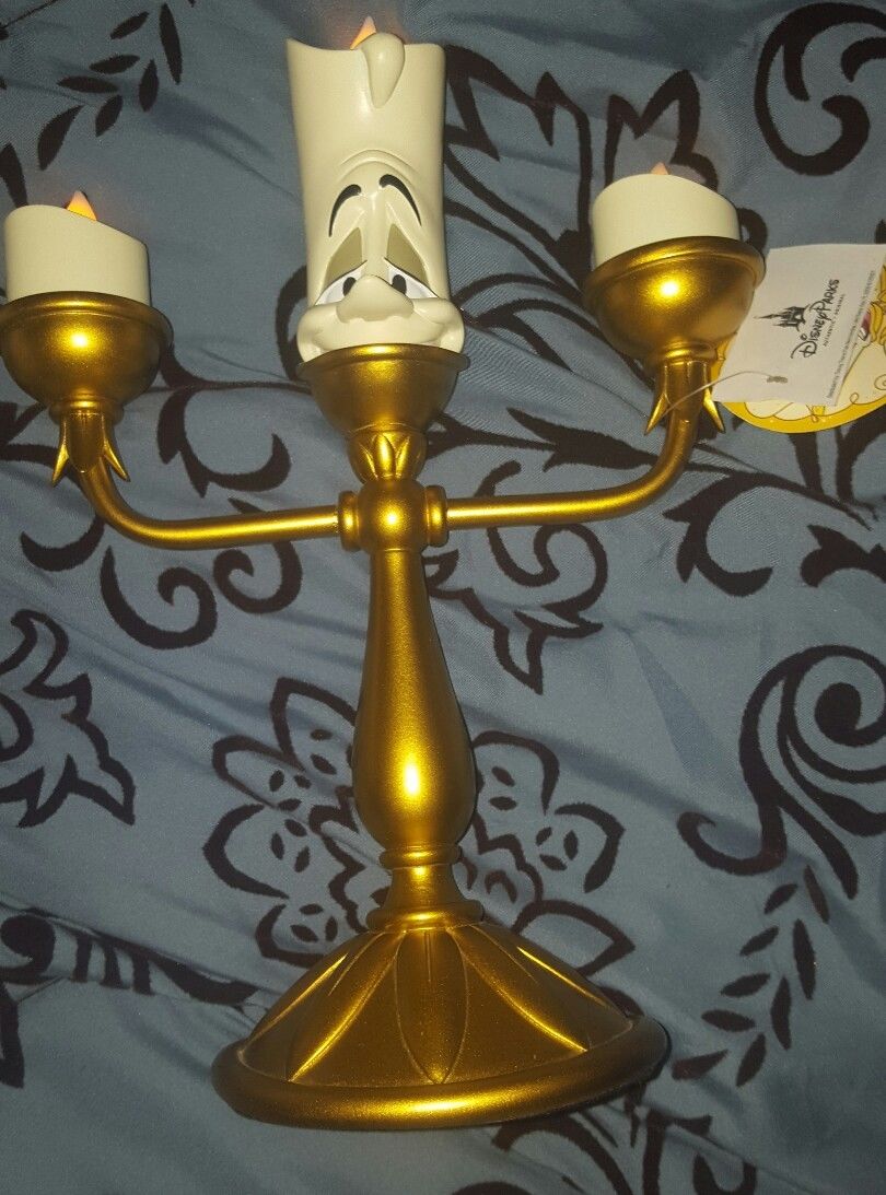 DISNEY PARK LUMIERE Light-Up Figure Lamp LED BEAUTY AND THE BEAST New With Tags