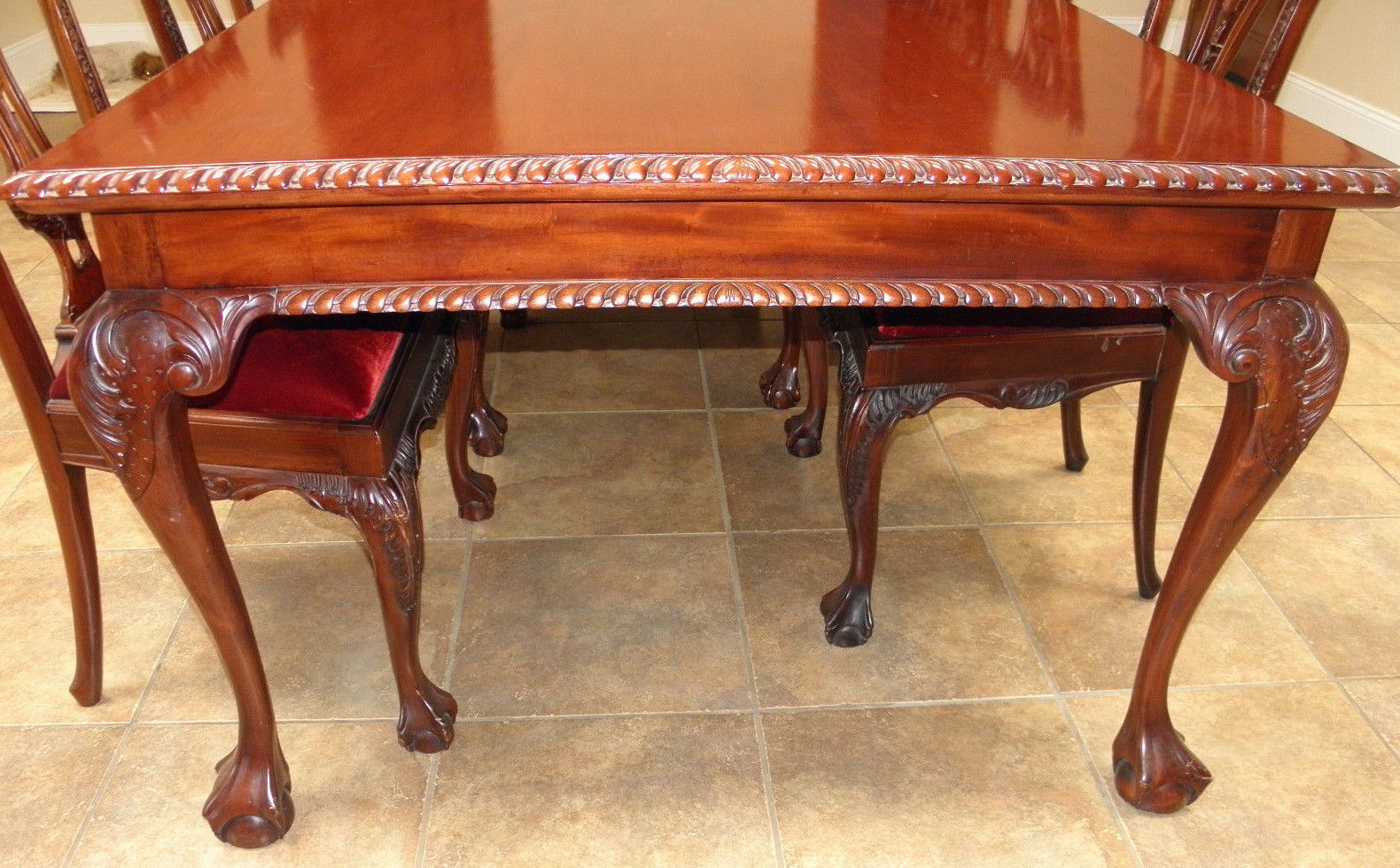 Chippendale Mahogany Dining room set.. Table w/8 Chairs ..carved & Ball & claw